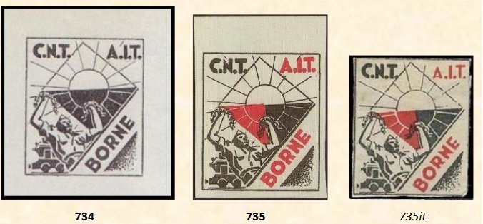 Spain CNT - AIT Borne Espana Ferrocarril railway / workers labour stamp